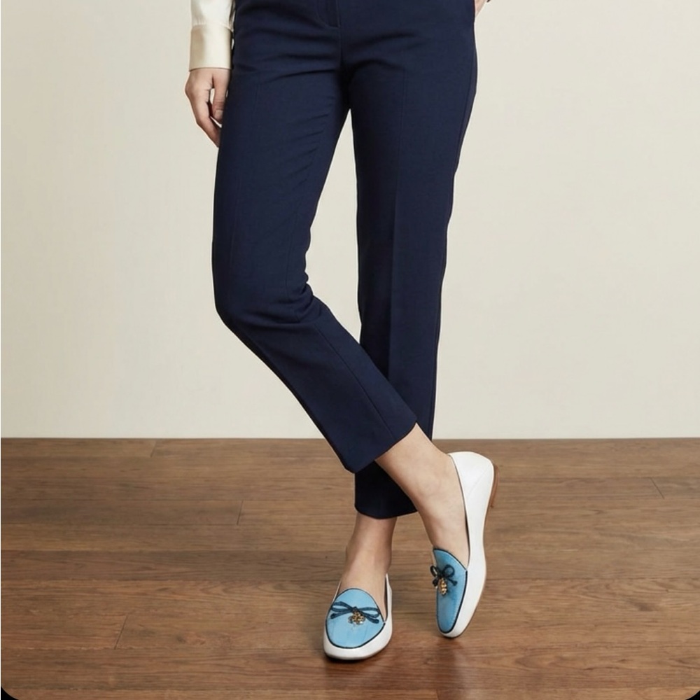 Tory Burch Elegant Blue and White leather Loafers - Picture 11 of 13